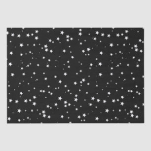 Trendy Cute Tiny White Stars op Black Sky  Tissuepapier