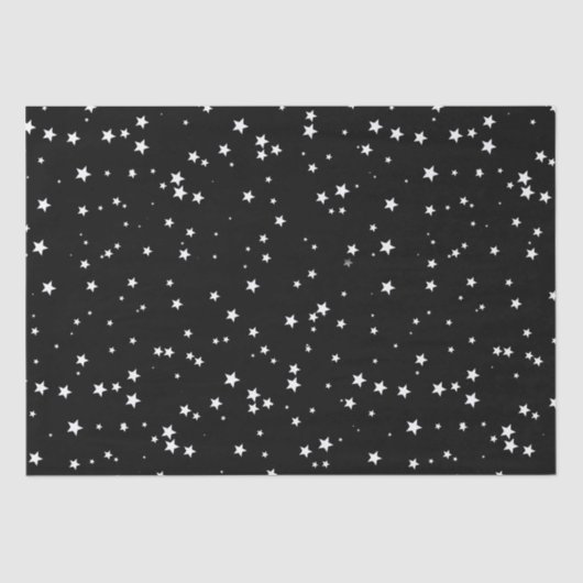 Trendy Cute Tiny White Stars op Black Sky  Tissuepapier (Voorkant)