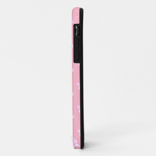 Trendy cute witte poten op roze Case-Mate iPhone case (Achterkant/links)