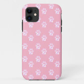 Trendy cute witte poten op roze Case-Mate iPhone case (Achterkant)