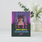 Trendy Cyberpunk Obstinate Headstrong Meisje Briefkaart (Staand voorkant)