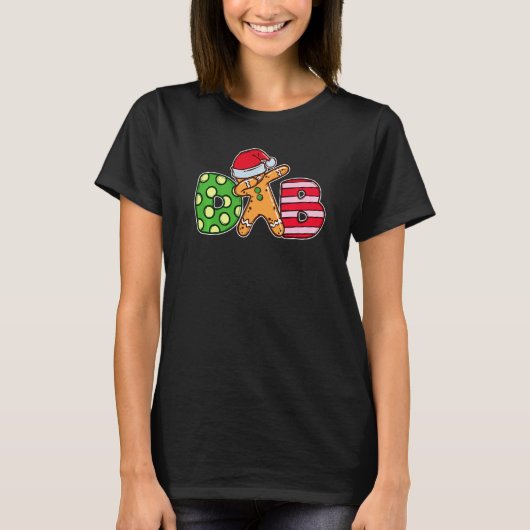 Trendy Dab Dabbing Gingerbread Dancing Merry Chris T-shirt (Voorkant)