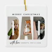 Trendy DAD Aangepaste Fotocollage Keramisch Ornament (Voorkant)