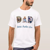 Trendy DAD Thru Letters Bestest Dad over 3 Photos T-shirt (Voorkant)