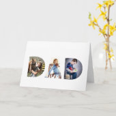 Trendy DAD Transparant Letters 3 Foto's Birthday Kaart (Gele Bloem)