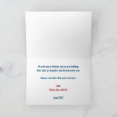 Trendy DAD Transparant Letters 3 Foto's Birthday Kaart (Binnen)