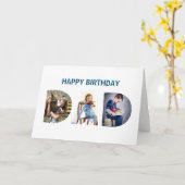 Trendy DAD Transparant Letters 3 Foto's Birthday Kaart (Gele Bloem)