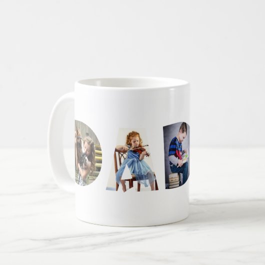 Trendy DAD Transparent Beste pap op 3 foto's Koffiemok (Voorkant links)