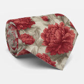 Trendy Dads Day Geschenken Pioenroos Bloem Stropdas (Opgerold)