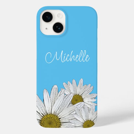 Trendy Daisies Floral Country Blue Case-Mate iPhone Case (Achterkant)