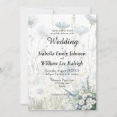 Trendy Daisies & Vervaagde Denim Country Wedding Kaart (Voorkant)