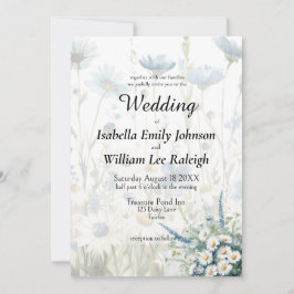 Trendy Daisies & Vervaagde Denim Country Wedding Kaart