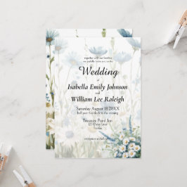 Trendy Daisies & Vervaagde Denim Country Wedding Kaart