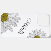 Trendy Daisies Zwart Wit Bloemen Gepersonaliseerd Case-Mate iPhone Case (Achterkant (horizontaal))