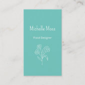 Trendy Daisy Blauwgroen QR code Floral Designer Visitekaartje (Voorkant)
