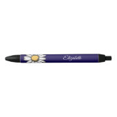 Trendy Daisy Bloem Illustratie Navy Pen (Voorkant)