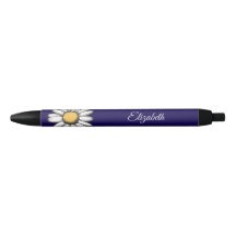 Trendy Daisy Bloem Illustratie Navy Pen