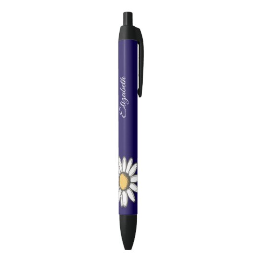 Trendy Daisy Bloem Illustratie Navy Pen (Achterkant (Verticaal))