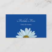 Trendy Daisy Floral Botanical Blue Visitekaartje (Voorkant)