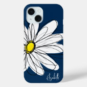 Trendy Daisy Floral Illustration Custom name Case-Mate iPhone Case (Achterkant)