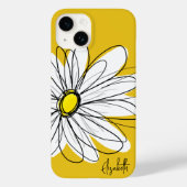 Trendy Daisy Floral Illustration Custom name Case-Mate iPhone Case (Achterkant)
