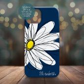 Trendy Daisy Floral Illustration Custom name Case-Mate iPhone Case