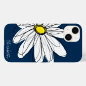 Trendy Daisy Floral Illustration Custom name Case-Mate iPhone Case (Achterkant (horizontaal))