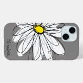Trendy Daisy Floral Illustration - grijs en geel Case-Mate iPhone Case (Achterkant (horizontaal))