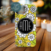 Trendy Daisy Floral Illustration - grijs en geel Case-Mate iPhone Case