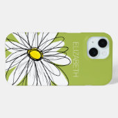 Trendy Daisy Floral Illustration lime green yellow Case-Mate iPhone Case (Achterkant (horizontaal))