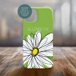 Trendy Daisy Floral Illustration - limoen en geel iPhone 15 Pro Max Hoesje