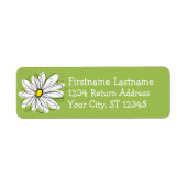 Trendy Daisy Floral Illustration - limoen en geel Etiket (Voorkant)