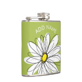 Trendy Daisy Floral Illustration - limoen en geel Heupfles (Rechts)