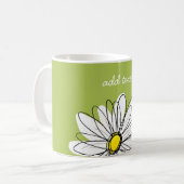 Trendy Daisy Floral Illustration - limoen en geel Koffiemok (Voorkant links)