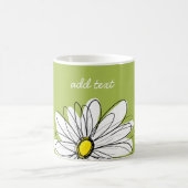 Trendy Daisy Floral Illustration - limoen en geel Koffiemok (Center)