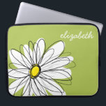 Trendy Daisy Floral Illustration - limoen en geel Laptop Sleeve<br><div class="desc">Een zand en griezelig stuk van hipster. Je kunt een naam,  een monogram of een andere aangepaste tekst toevoegen. Als u de kunst rond moet bewegen,  klik op de aanpassingsknoop om veranderingen aan te brengen.</div>
