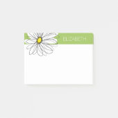 Trendy Daisy Floral Illustration - limoen en geel Post-it® Notes (Voorkant)