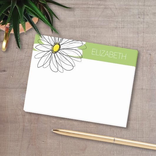 Trendy Daisy Floral Illustration - limoen en geel Post-it® Notes