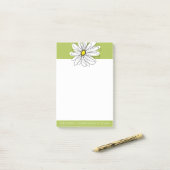 Trendy Daisy Floral Illustration - limoen en geel Post-it® Notes (Op bureau)