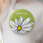 Trendy Daisy Floral Illustration - limoen en geel Ronde Button 5,7 Cm<br><div class="desc">Een zand en griezelig stuk van hipster. Je kunt een naam,  een monogram of een andere aangepaste tekst toevoegen. Als u de kunst rond moet bewegen,  klik op de aanpassingsknoop om veranderingen aan te brengen.</div>