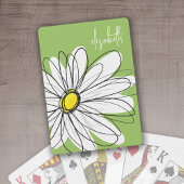 Trendy Daisy Floral Illustration - limoen en geel Speelkaarten