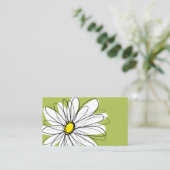 Trendy Daisy Floral Illustration - limoen en geel Visitekaartje (Staand voorkant)