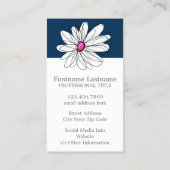 Trendy Daisy Floral Illustration - marine and roze Visitekaartje (Achterkant)