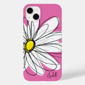 Trendy Daisy Floral Illustration - roze geel Case-Mate iPhone Case (Achterkant)