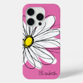 Trendy Daisy Floral Illustration - roze geel Case-Mate iPhone Case (Achterkant)