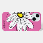 Trendy Daisy Floral Illustration - roze geel Case-Mate iPhone Case (Achterkant (horizontaal))