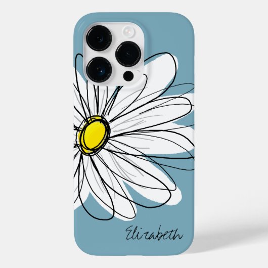 Trendy Daisy Floral Illustration Script name Case-Mate iPhone Case (Achterkant)