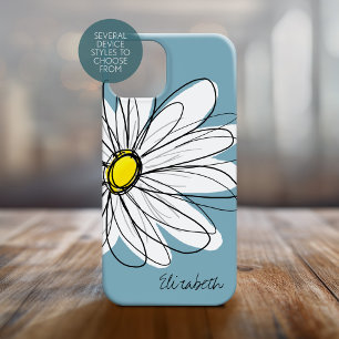 Trendy Daisy Floral Illustration Script name Case-Mate iPhone Case