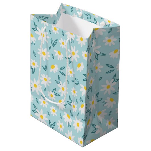 trendy daisy floral medium cadeauzakje (Voorkant Gekanteld)