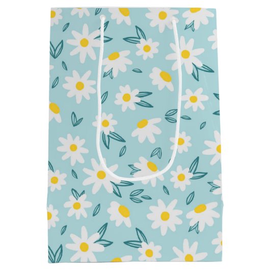 trendy daisy floral medium cadeauzakje (Achterkant)